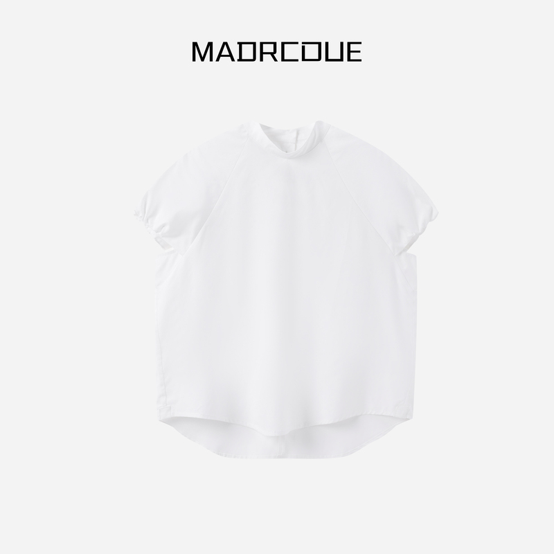 Jiang Kuaigai French-Style Flower Bud Sleeve Stand Collar Shirt 605662