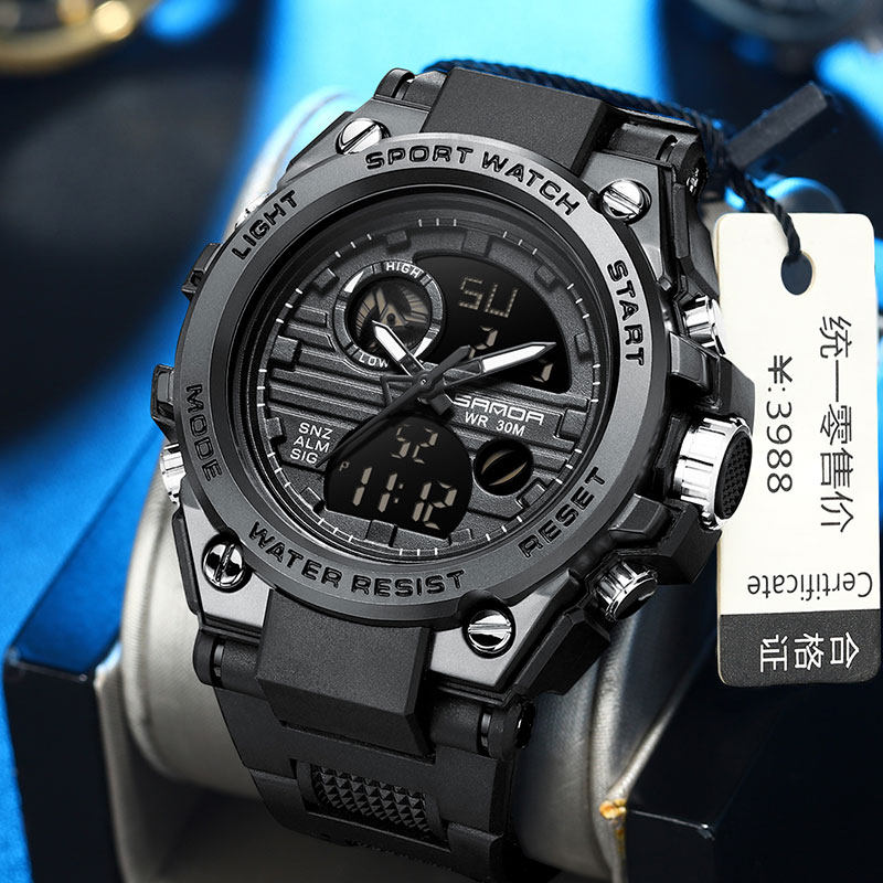 Watch men's multi-functional alarm exercise junior high school students trend teenagers watch waterproof night light anti-fall