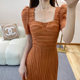 French retro palace style dress female summer 2022 new high-end temperament slim tea break skirt niche design