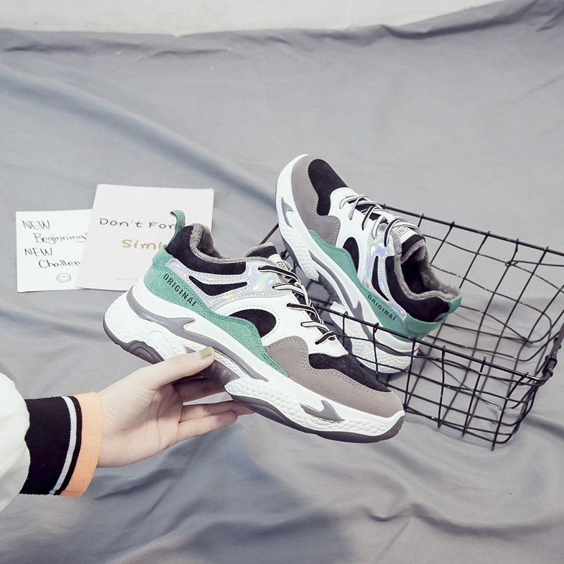 加绒运动老爹鞋女网红ins潮鞋2019秋冬季新款休闲鞋百搭时尚超火