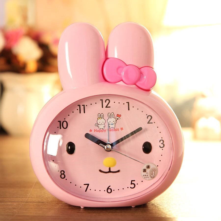 Students with silent creative charging cute card electronic alarm clock Bedroom female intelligent children's bed multi-function