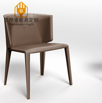 Nordic single chair custom saddle leather dining chair designer sales office Model Room lounge chair reception chair book New Product