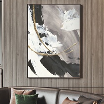 American modern simple gold foil abstract decorative painting hand-painted oil painting waves porch corridor model house hanging painting