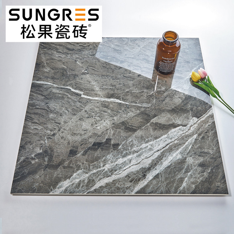 Pine fruit dark gray holistic marble tile living room floor tiles modern minimal toilet kitchen wall tile 600800