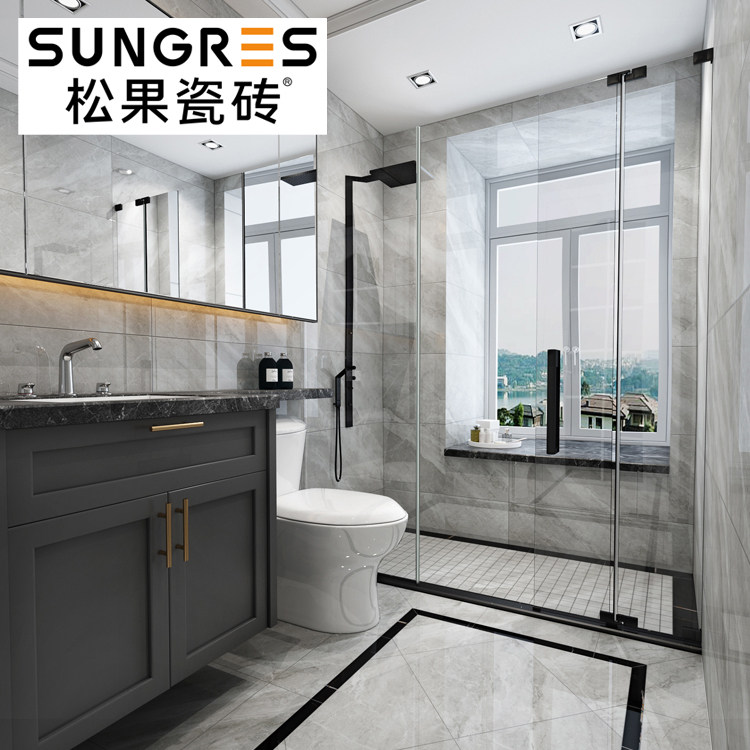 Pine Nuts body marble tile dark grey make-up room Kitchen Wall Brick floor tiles Floor Tiles 300600