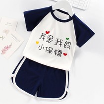 Summer childrens short-sleeved sportswear Boys and girls t-shirts shorts 0-6 years old baby childrens clothing Baby half-sleeved summer clothes