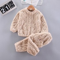 Childrens Korean version of winter clothing suit 2021 new male and female children 2-year-old Cavet 3 small and medium boy baby boys winter clothing Mao sweater