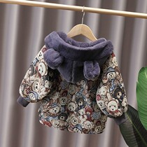 Male baby cotton clothes winter dress handsome boy Winter jacket Childrens cotton padded jacket with velvet thickened Baby cotton clothes Childrens clothes