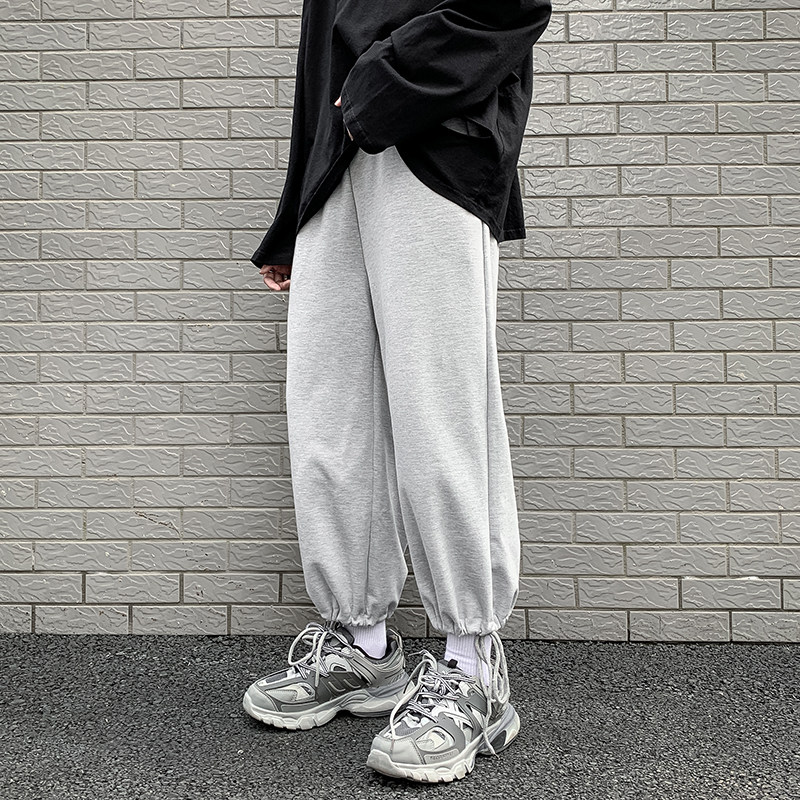 Fall Trendy Men Casual Pants Ins Chauffles Loose Rope Bunches Pants Han Edition Students 100 Hitch Sports Thick Cotton Pants