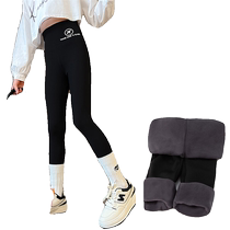 Girls black velvet all-in-one shark pants autumn and winter tight elastic bottoming pants for children to wear as outerwear Barbie pants