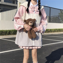 jk coat 2020 new female autumn Joker cardigan splicing loose student bf lazy wind top tide