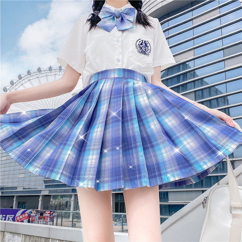 Original jk uniform skirt genuine set girls elementary school student college style graduating class uniform high school students summer full set