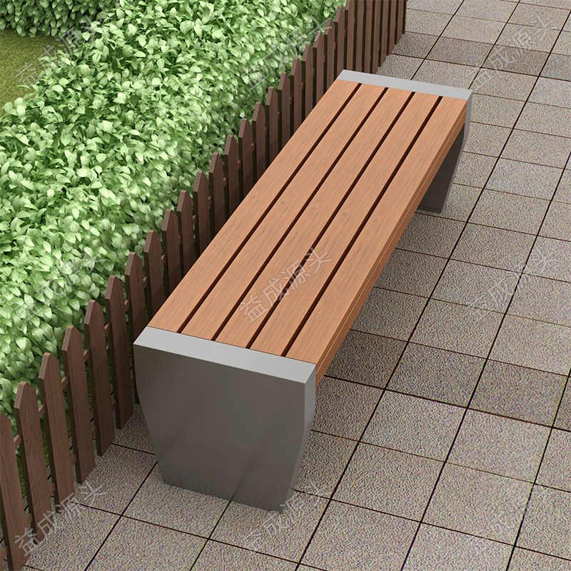 Modern Wind 304 Stainless Steel Seat Plastic Wood Outdoor Park Chair Iron Art Sitting Bench Solid Wood Benches Custom Rows Chairs