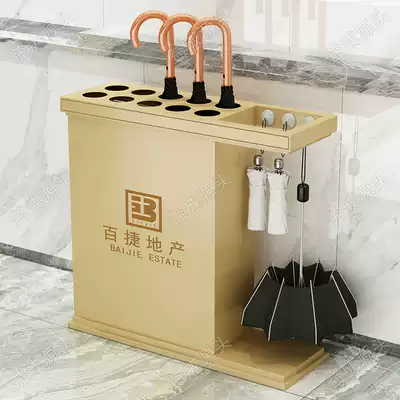 Customizable logo household storage umbrella stand commercial umbrella barrel sample House Display Center hotel lobby wrought iron umbrella stand