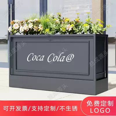 Iron flower box combination outdoor flower bed square Commercial Street sample house display center rectangular outdoor partition outside swing planting box