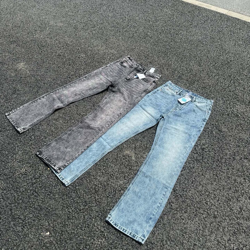 Cleanfit Style 517 Marble Snowflake Jeans, Same Style as Kenjima, Frayed at the Hems