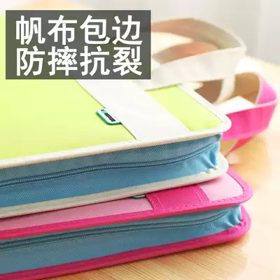 Data folder multi-layer student test paper clip portable file bag A4 large-capacity accordion bag roll sorting artifact storage bag high school students multi-layer insert sorting storage box