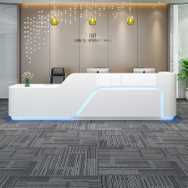 Customized glass fiber reinforced plastic curved front desk reception desk simple modern company office service desk painted hotel cashier