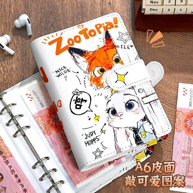 Книга-кошелёк Zootopia для экономии денег, хранение до 6w наличных, квитанции, блокнот с высокой ценностью, кладовая на листах 2025