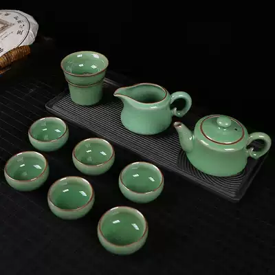 Celadon high-grade kung fu tea set home living room Longquan kiln teapot tea cup small set portable tea maker