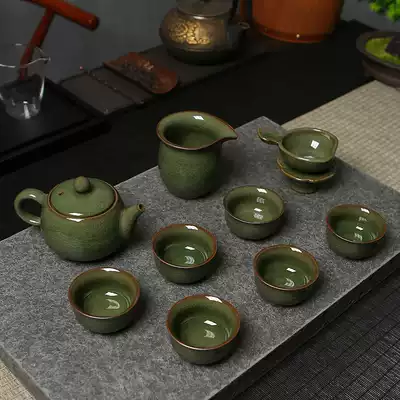 Celadon Kung Fu Tea Set Light Luxury Home Living Room Simple Teapot Cover Bowl Tea Cup Set of High-grade Office