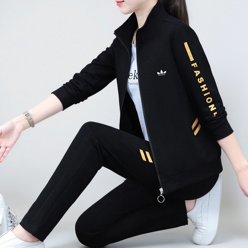 Clover Vip Sports Suit for Women, Spring and Autumn 2025 New Stylish Mom Sweatshirt Jacket Casual Three-Piece Set