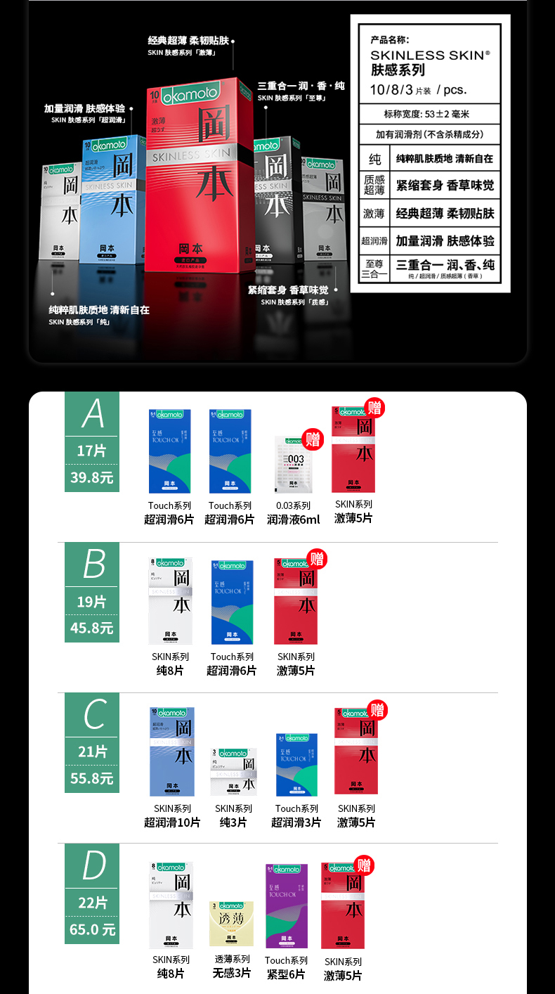冈本 TOUCH超润滑避孕套 12片 图1