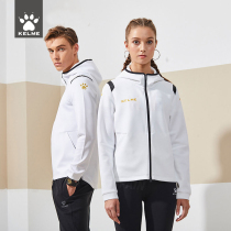 Kalmei knitted hooded jacket men KELME spring and autumn sports clothes coat female couple training windproof jacket