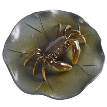Yixing purple clay pot handmade creative tea set tea pet ornaments tea toys can be raised color changing crab river crab