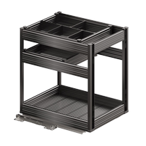 Wrigley 58 seasoning basket aluminum alloy cabinet drawer type kitchen basket seasoning rack large capacity damping guide rail