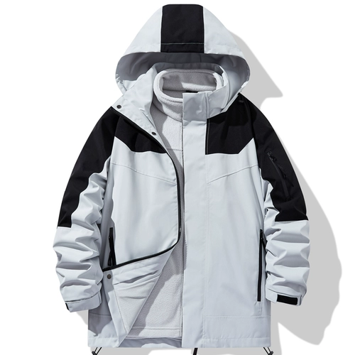 Дорожная демисезонная ветрозащитная водонепроницаемая альпинистская куртка подходит для мужчин и женщин для влюбленных, «три в одном»