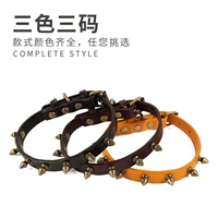 Горячий питовой круг по кожи кожи бронзовые ногти маленькие собаки кольцо кожаная заклепка для собак Круг шеи на продажу