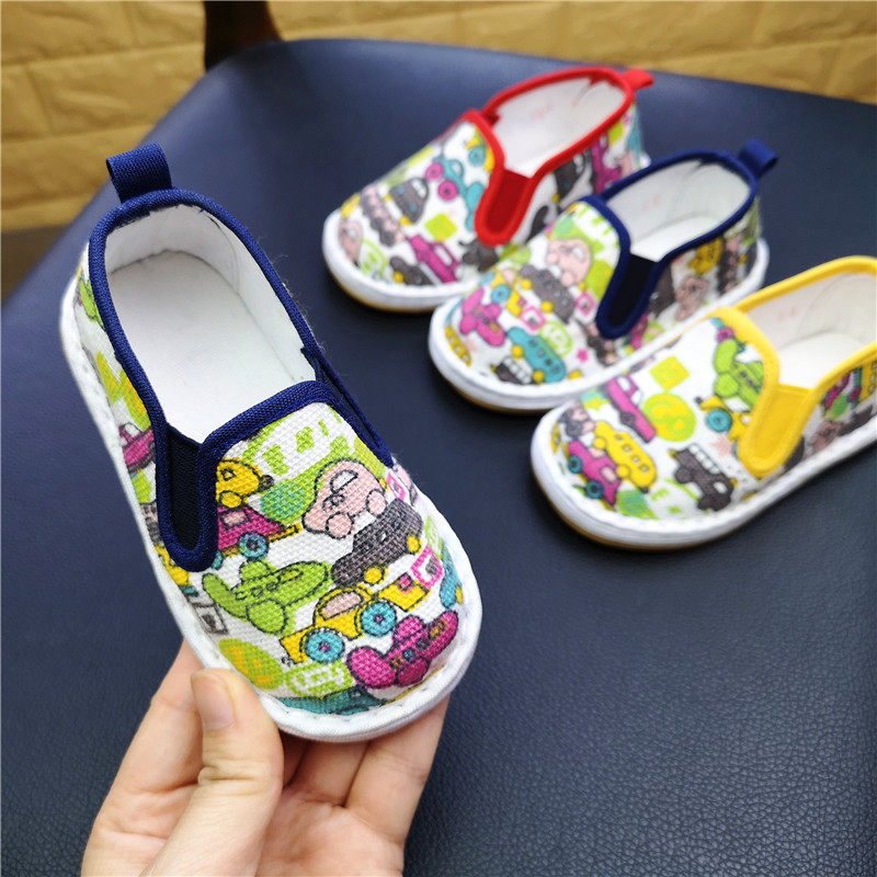 Spring Autumn Baby Cloth Shoes handmade Floors Bottom One Foot Pedal Old Beijing Cloth Shoes Boy 2 Years 4 Year Old Kindergarten Active Shoes