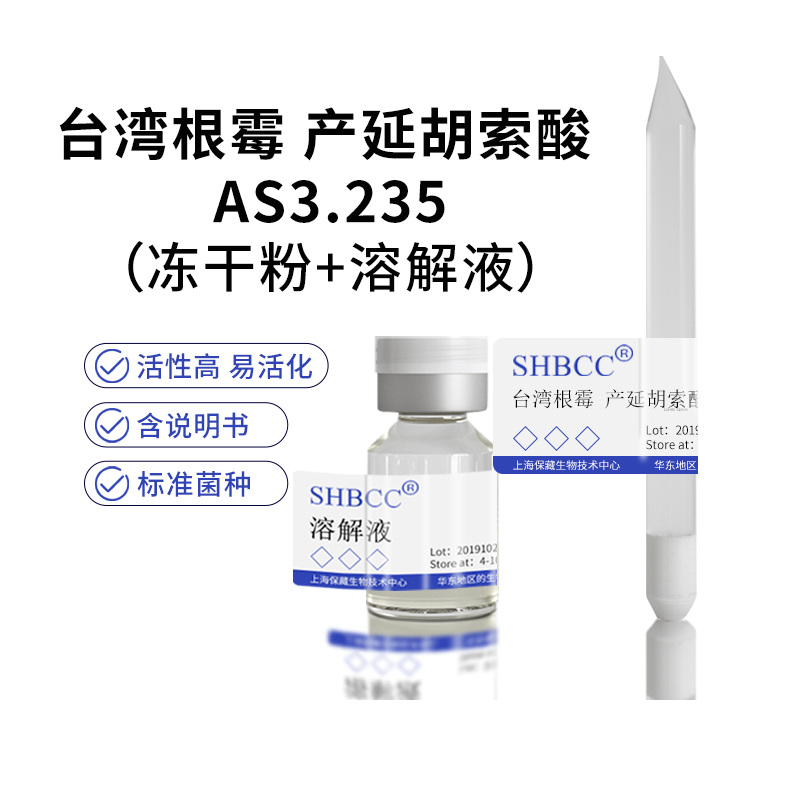 包邮 冻干粉 台湾根霉 产延胡索酸 AS3.235