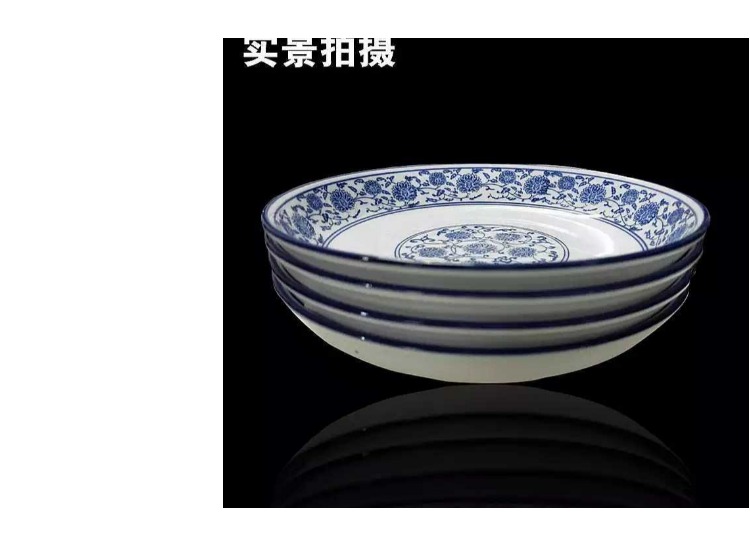 Shallow law school branch lotus archaize roundel snacks cold dish of blue and white porcelain plate of 5 to 18 inches of ceramic plate hotel tableware