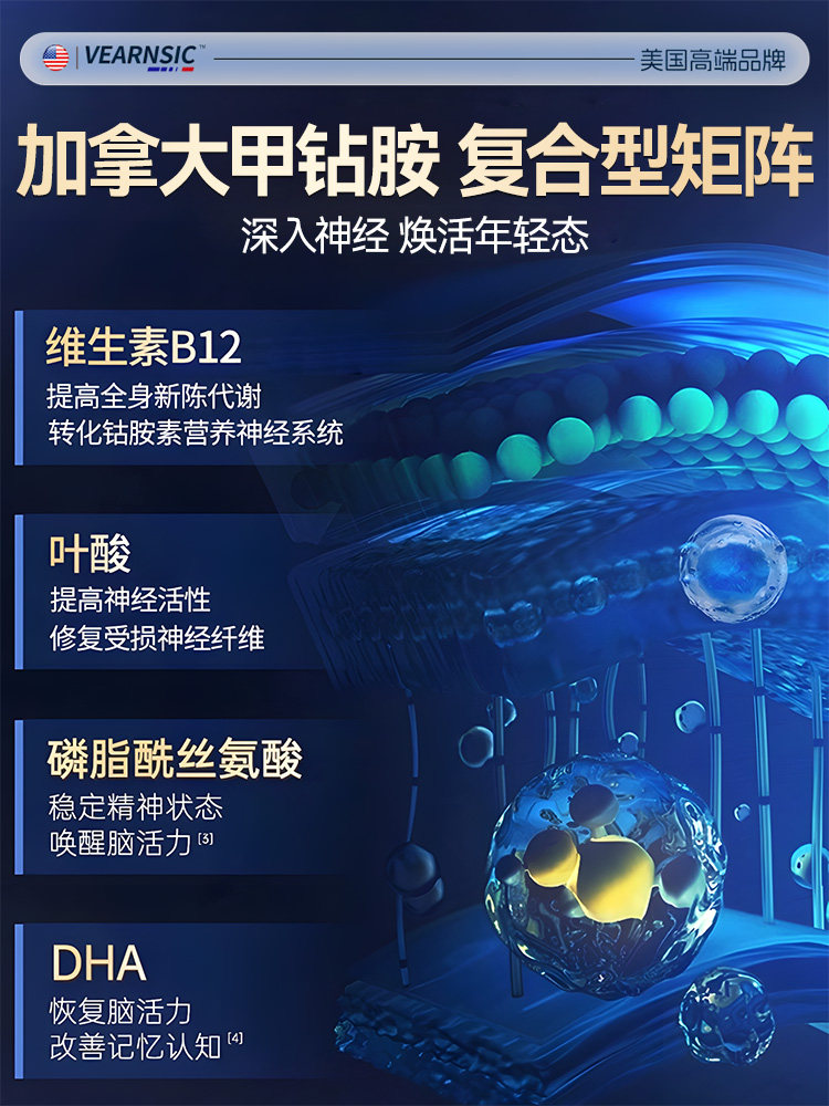 Methylcobalamin Nutritional Repair for Nerves 100 Tablets, Specialized Vitamin B12 for Sciatic Nerve Pain, Non-Medicated