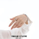 Yeeelei/Original Niche Design Ring, a Light Blue Open-Ended Index Finger Ring, Basic Style 925 Silver Ring