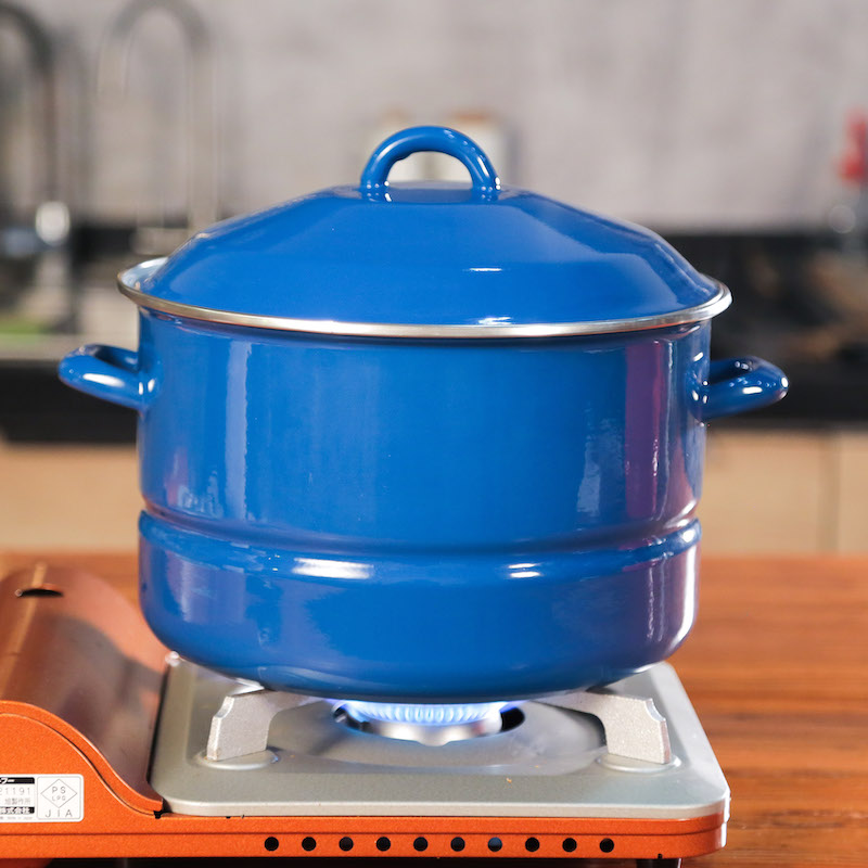 Boutique Raspberry 】 【 nostalgic enamel steamer monolayer with cover large capacity send steamed piece of induction cooker