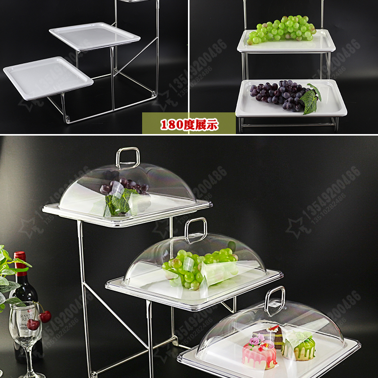 Multi - function fangci melamine plate rack desserts dessert buffet display buffet disc try dribbling cover