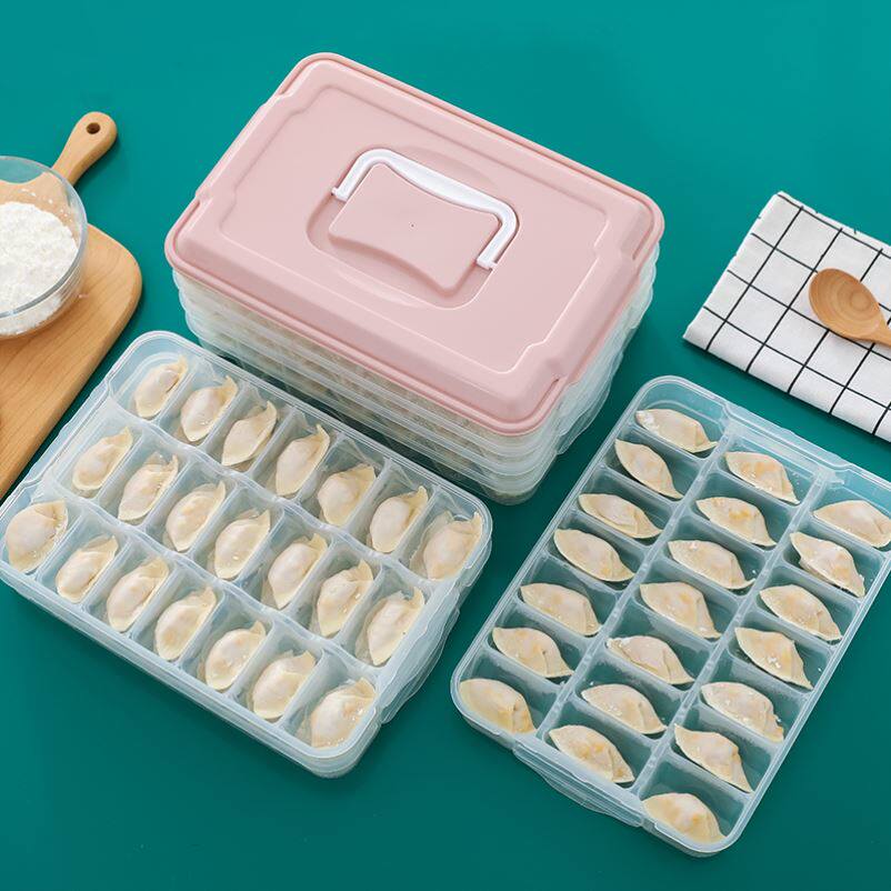 Dumpling box food-grade household freezer multi-layered frozen dumpling dumpling bun plastic tray refrigerator storage box