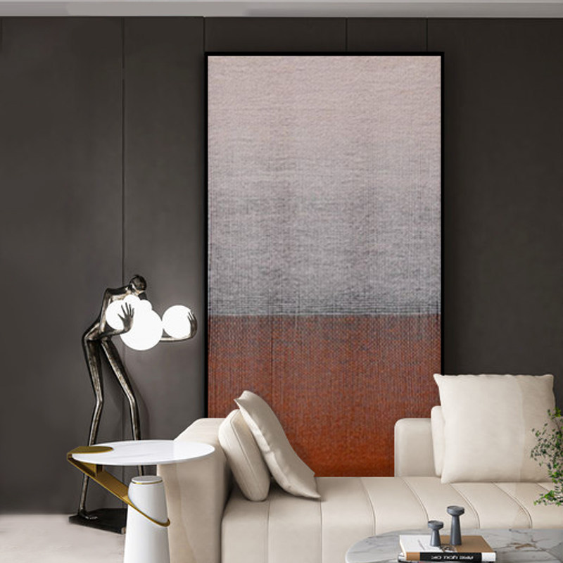 YZS original design handmade oil painting large entrance corridor hanging painting orange living-room semi-floor decoration painting Xuan guan