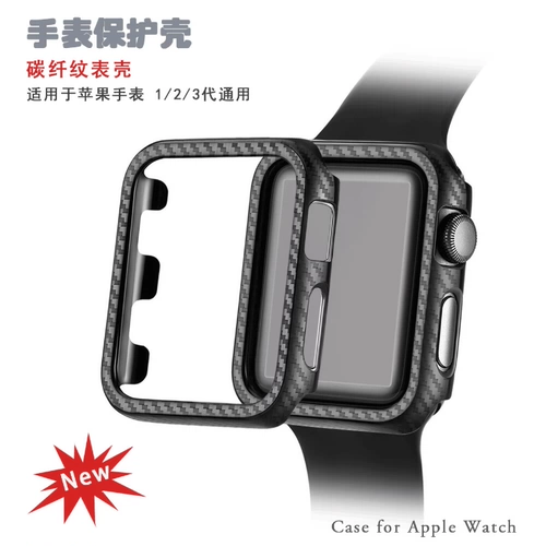 Применимо Apple Watch3/2/5 защитная оболочка Apple Watch Iwatch4 Текстура углеродного волокна татуировка против падающей оболочки