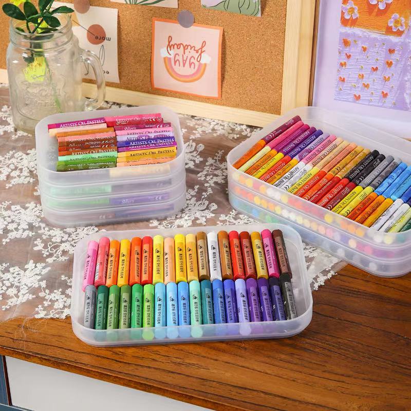 Fine Art Supplies Oil Painting Stick Containing Box Plastic Frosted Transparent Containing Box Scraper Tool Crayon Containing Small Box
