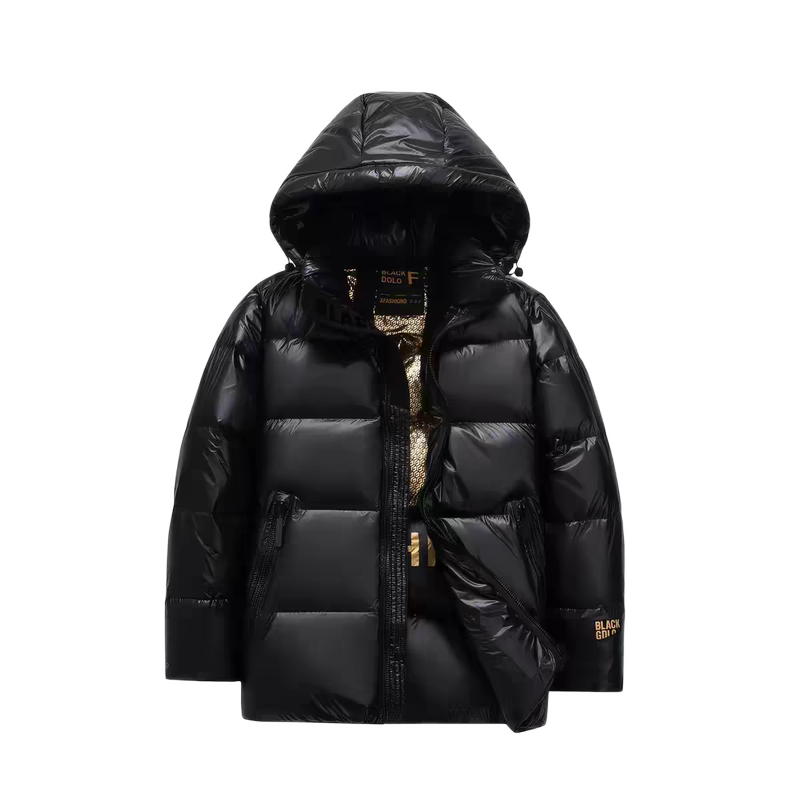 High-End Goose down Long and Short Styles Extreme Cold Weather Black Gold down Jacket for Men and Women
