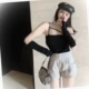 Thiết kế người nổi tiếng từ dưới lên theo phong cách PL thể hiện cảm giác ở phần trên ngực, áo vest, tay áo chống nắng, dây đeo mỏ neo hộp đêm hai mặc, bó sát - Áo ba lỗ