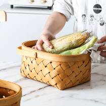 Yundao Japanese hand-made fruit basket home storage basket fruit basket bamboo picnic basket basket