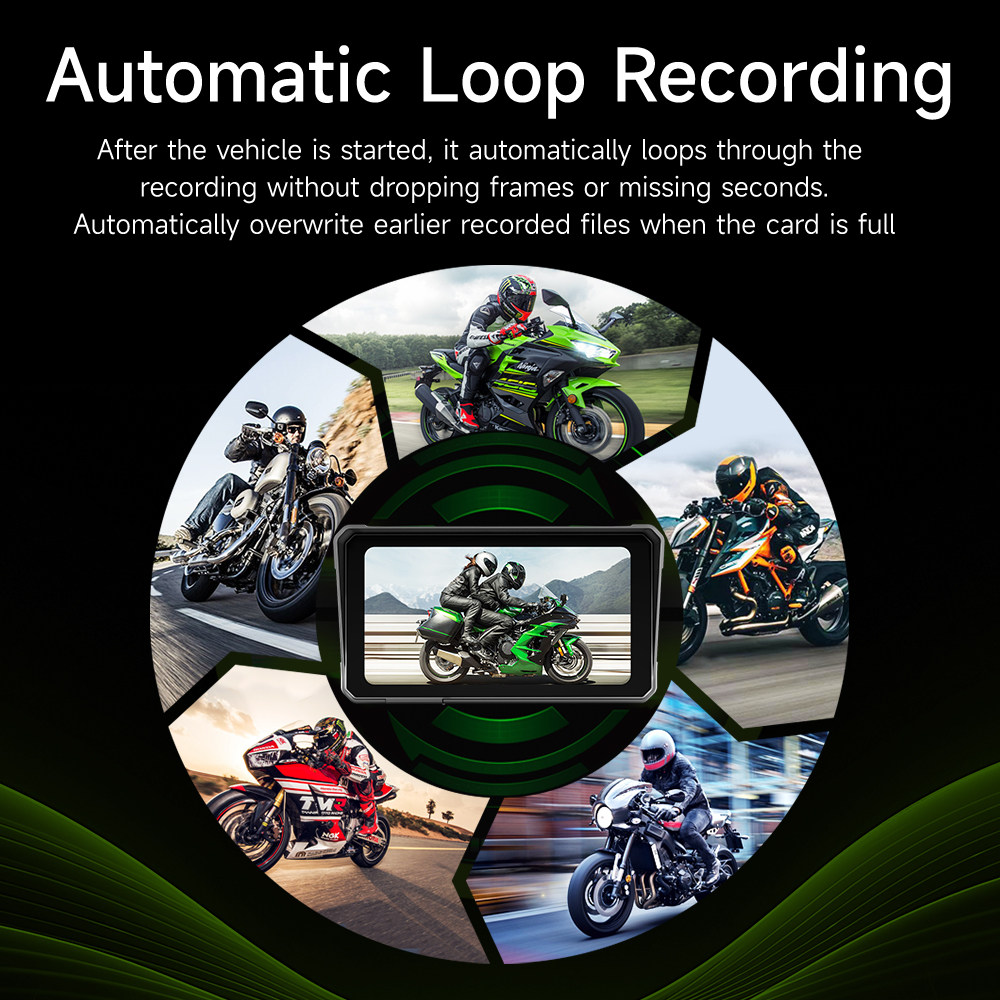 Motorcycle Driving Recorder Overseas Version Smart Car Device Waterproof Front and Rear Camera 2K Riding Navigator Dedicated