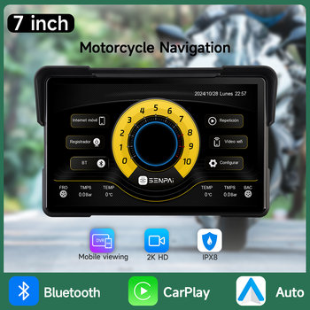 Overseas Version of Motorcycle Driving Recorder, Smart Car Camera with Front and Rear Lenses, 2K Electric Vehicle Riding Navigator, Dedicated for Electric Vehicles