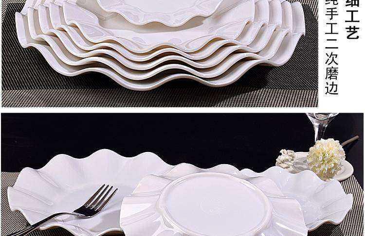 A5 porcelain - like white circular plate melamine hotpot self - service snack plate plastic petals snack dish dish dish plates