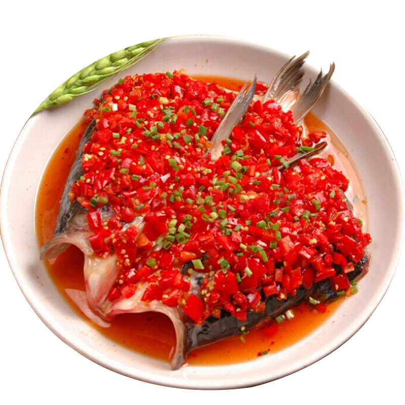 Dish Dish Dish fish head home plate deep Dish ceramic steamed fish hotel 12 inches large fish head Dish 10 special chop bell pepper